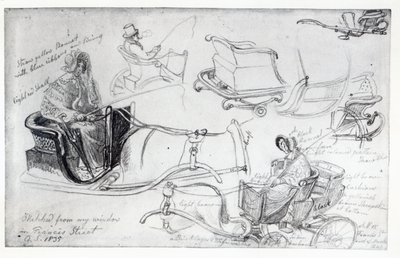 Pony and Traps on Francis Street, London, 1835 by George Snr Scharf